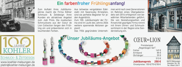Aktuelle Anzeige Köhler Schmuck & Zeitdesign